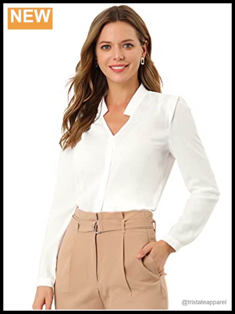 Chiffon Long Sleeve Button Up Blouse Work Office Top
